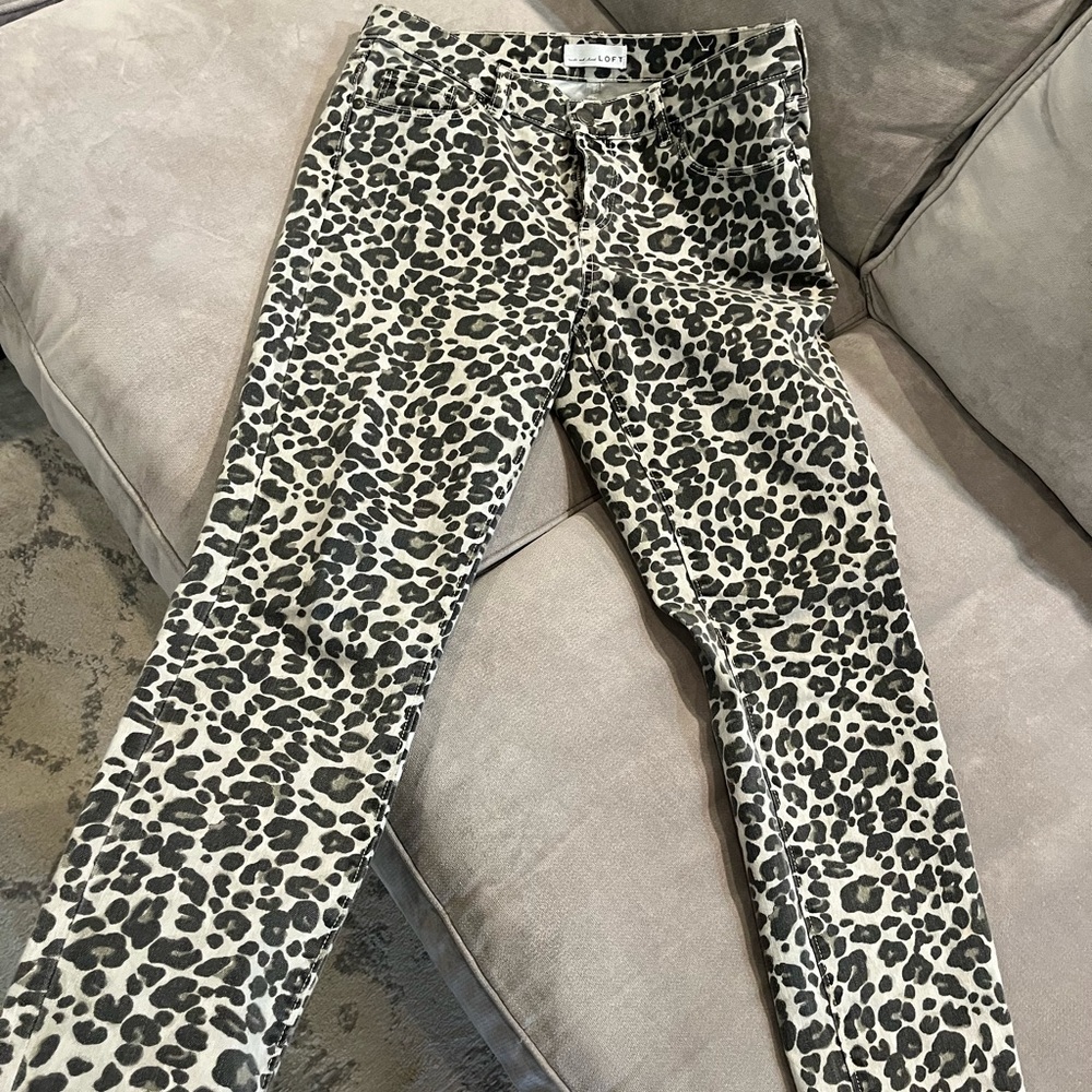 Loft Full Length Animal Print Jeans